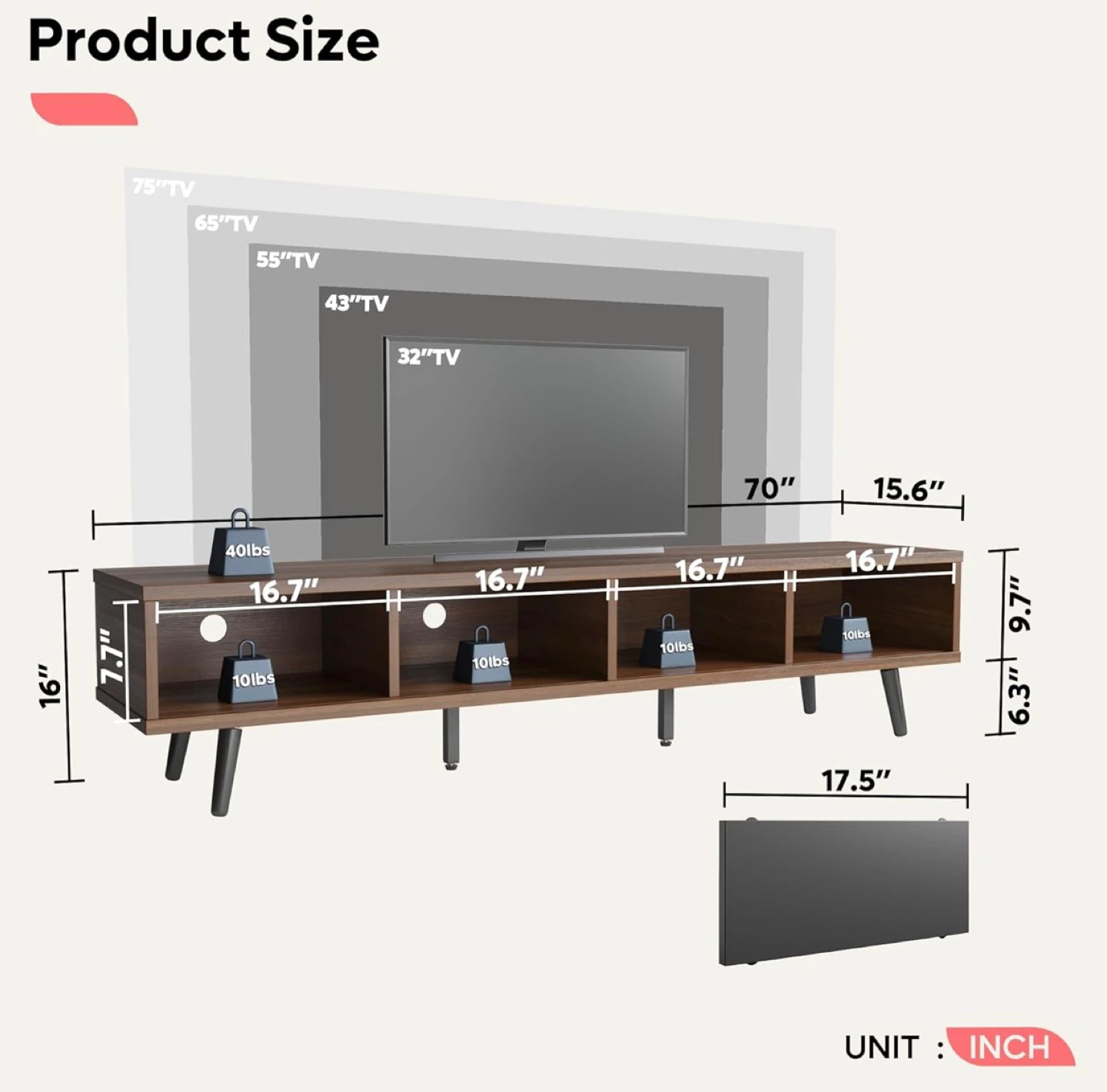 Bestier TV Stand - 70 inch - photo 2