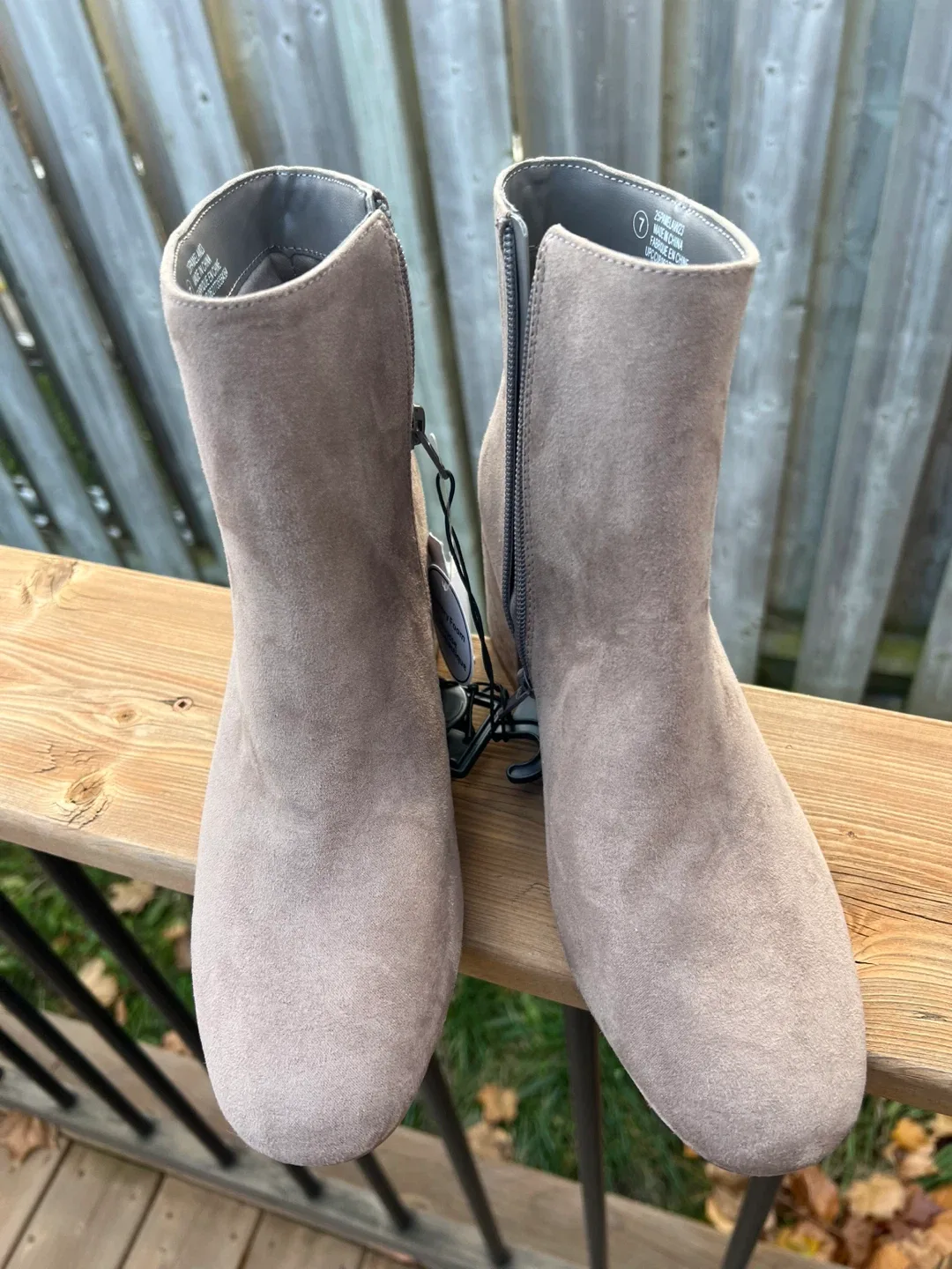 New Time and Tru Taupe Ankle Boots - Size 7 image indicator(2)