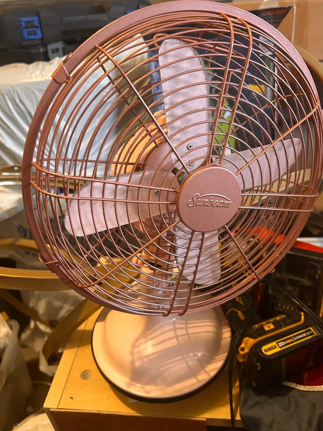 Sunbeam Rose Gold Table Fan
