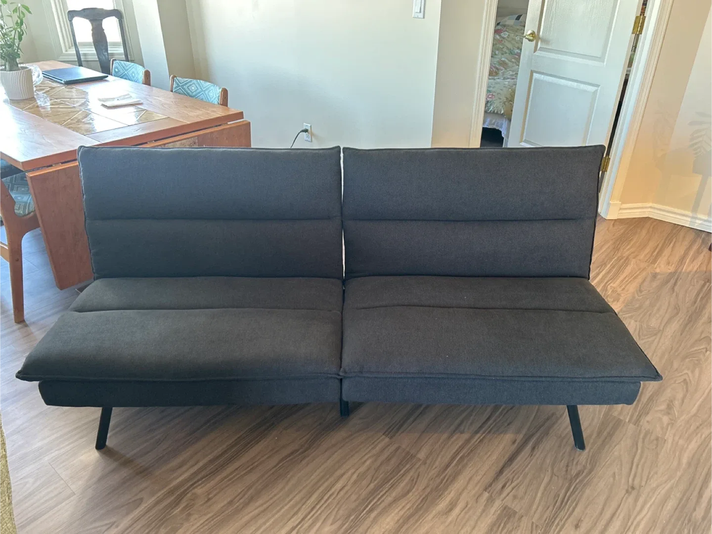 Dark Grey-Soft Black Futon Sofa Bed