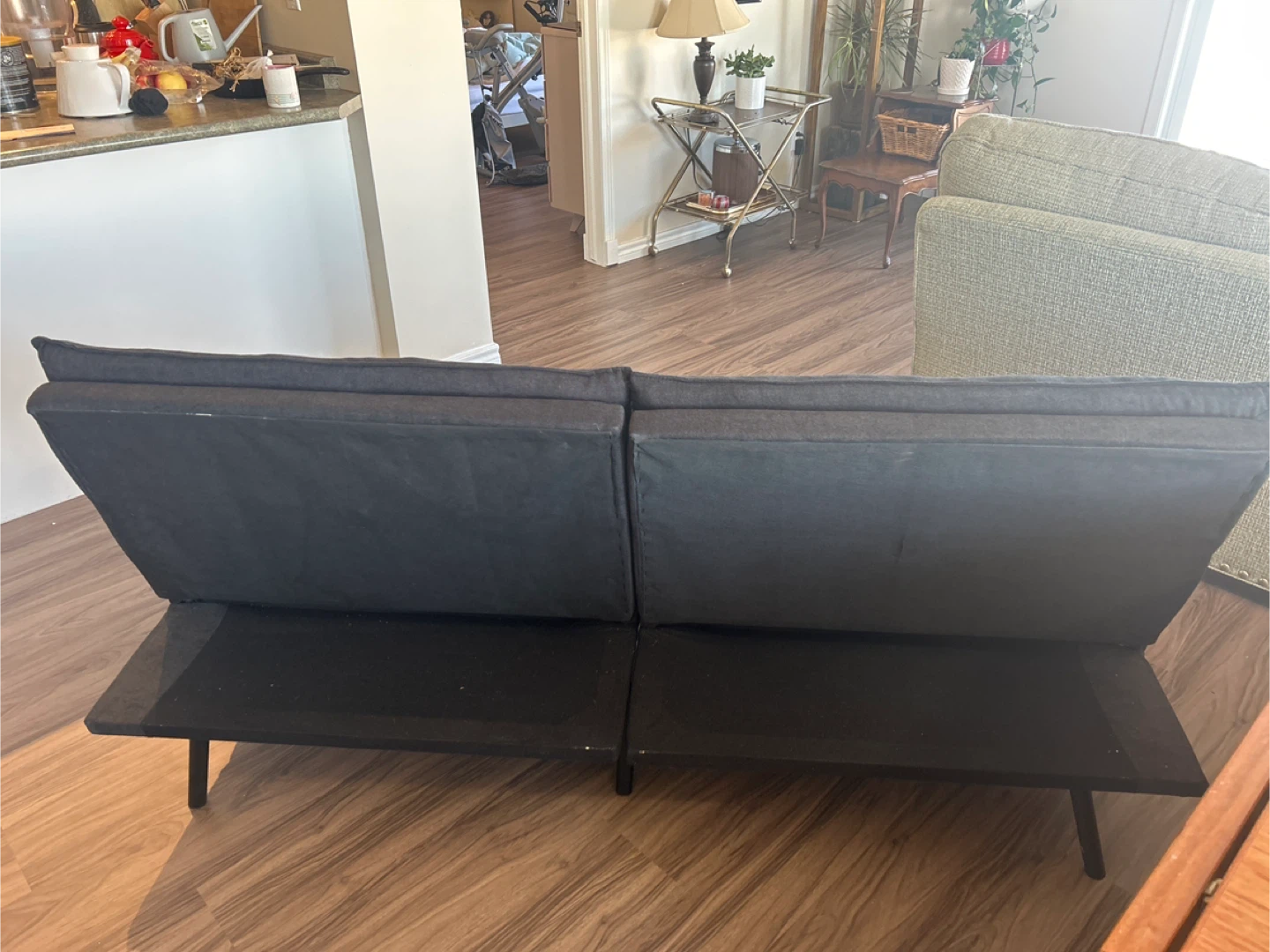 Dark Grey-Soft Black Futon Sofa Bed - photo 3