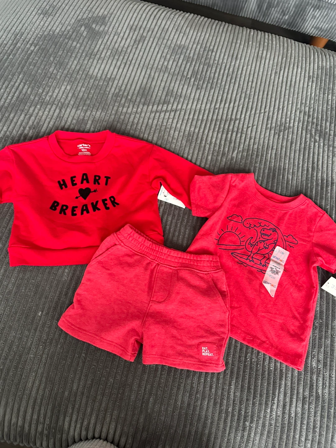 Carter's & Garanimals 12M Red Outfit Set