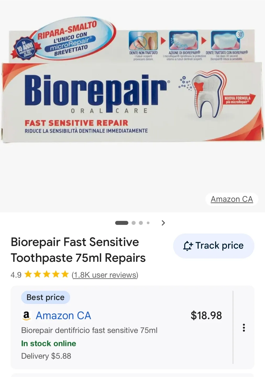 Variety of Toothpaste: Biorepair, Crest, Marvis image indicator(5)