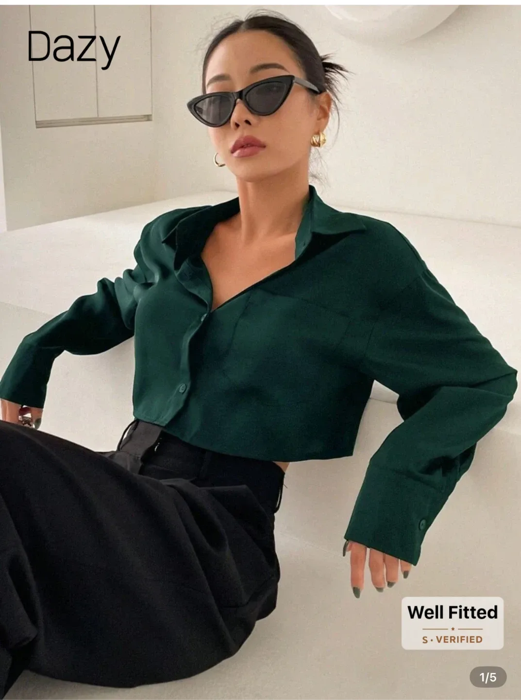 Dazy Green Crop Top - Size S