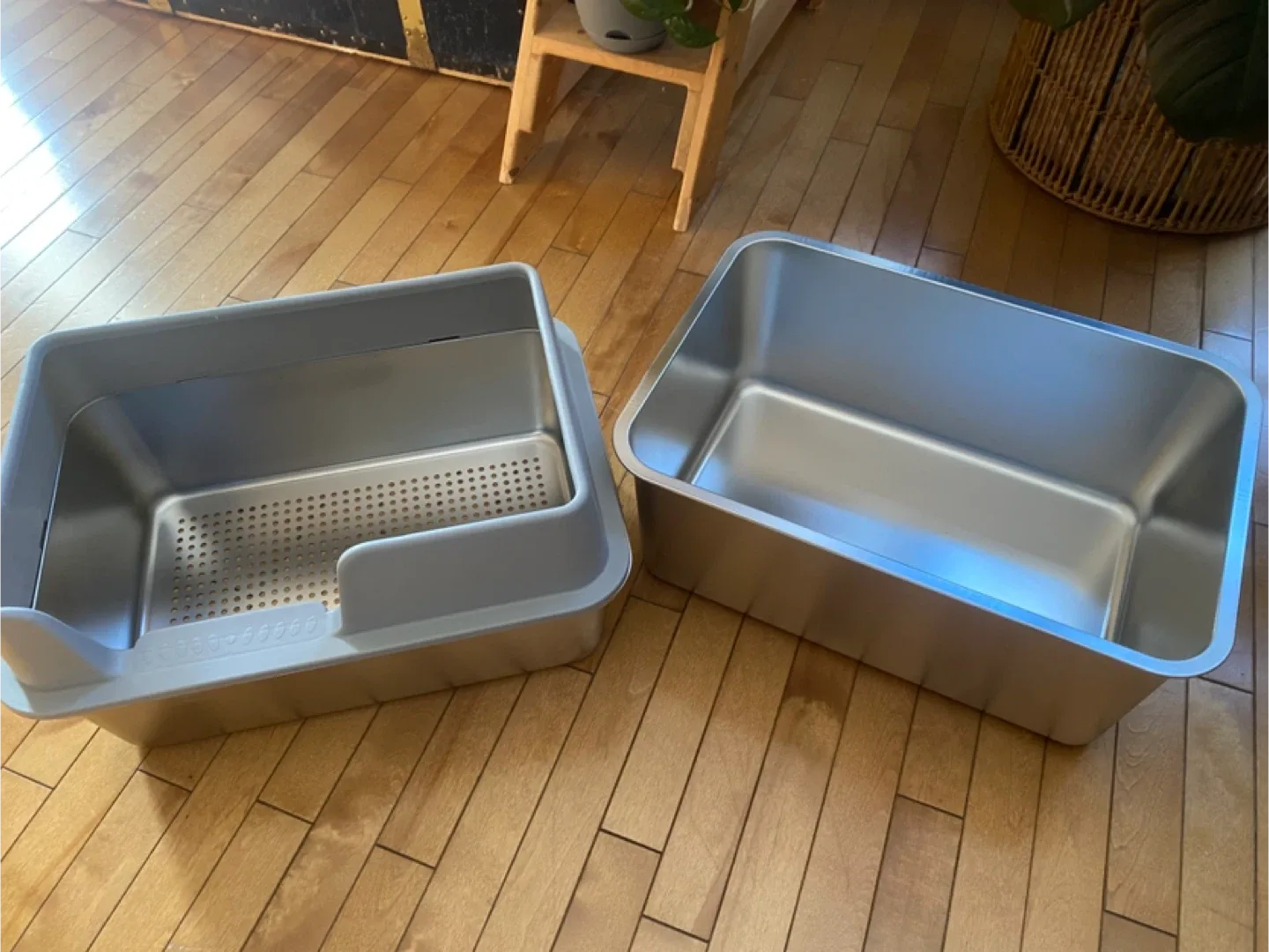 Stainless Steel Sifting Cat Litter Box Large image indicator(3)