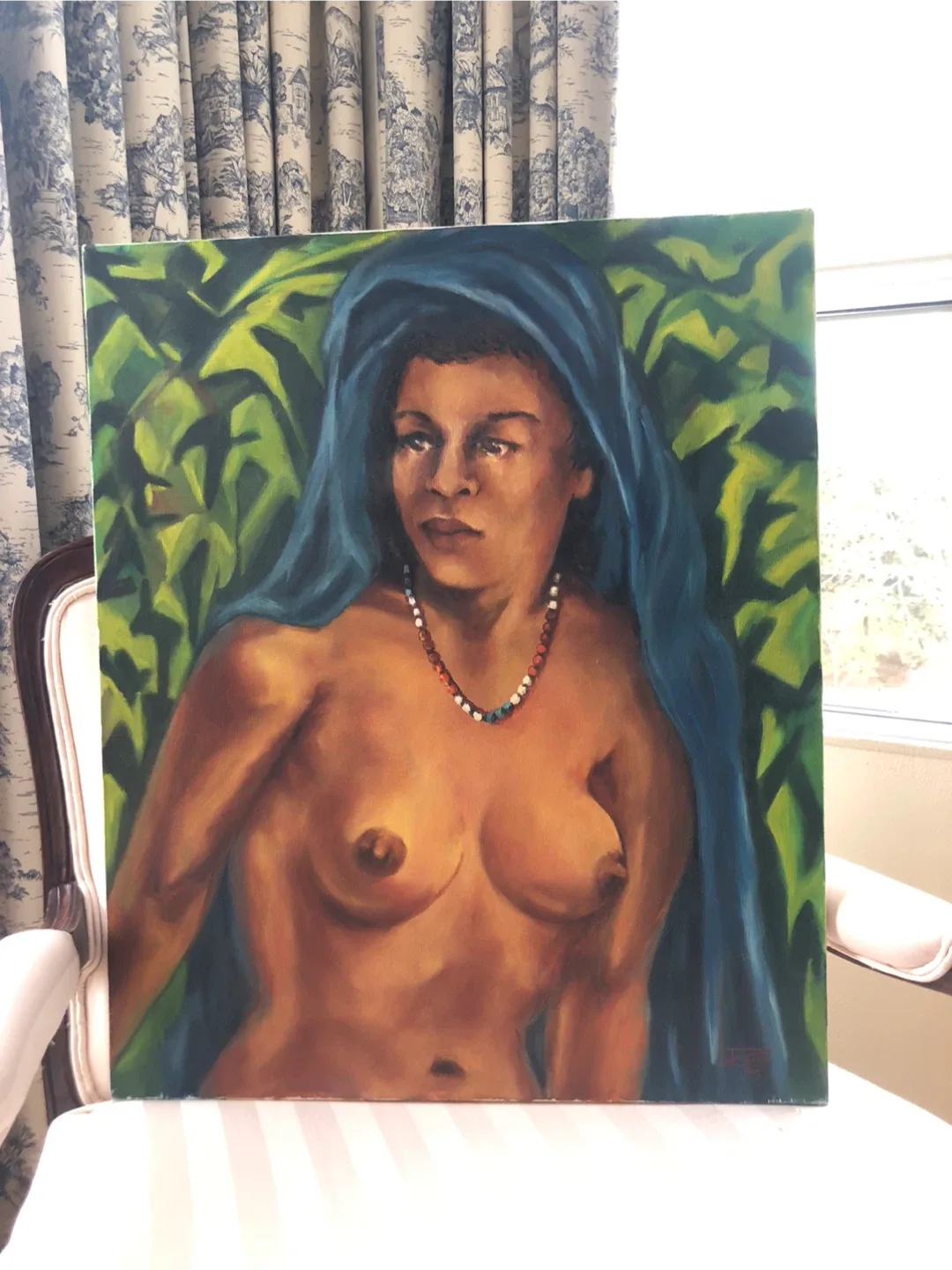 African woman oil painting