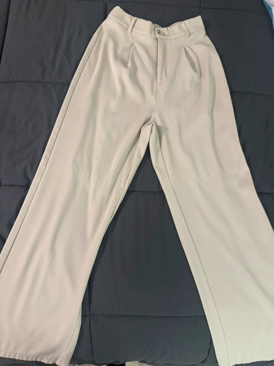 SHEIN EZwear Beige Wide Leg Pants - Size S image indicator(2)