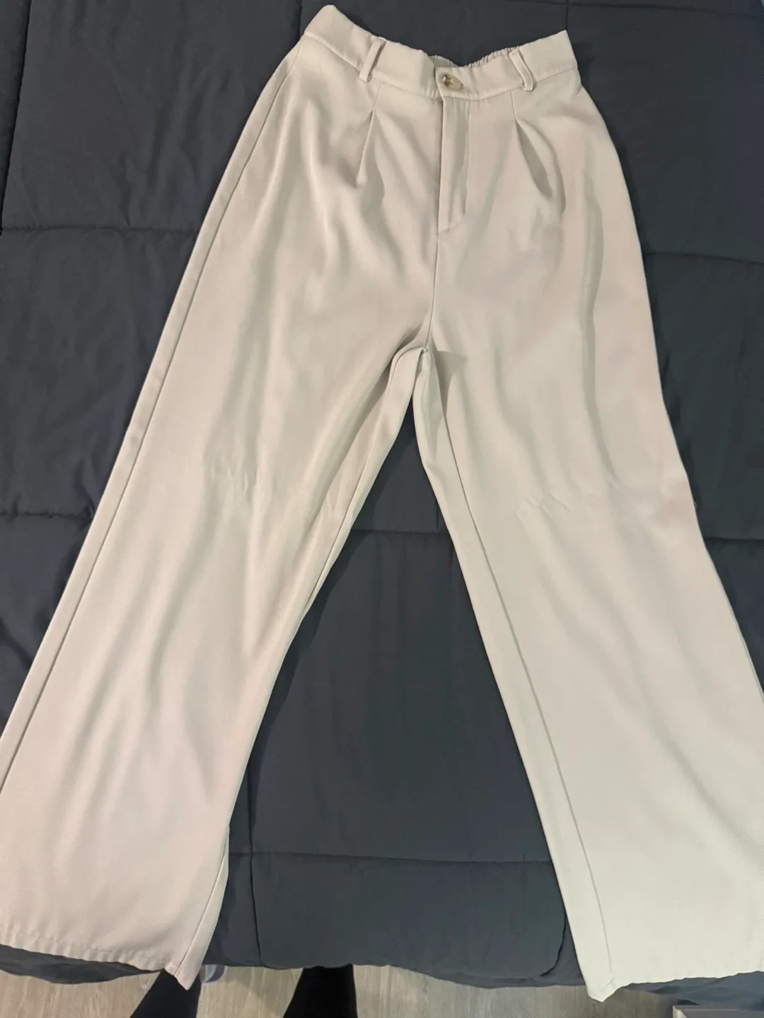 SHEIN EZwear Beige Wide Leg Pants - Size S image indicator(3)