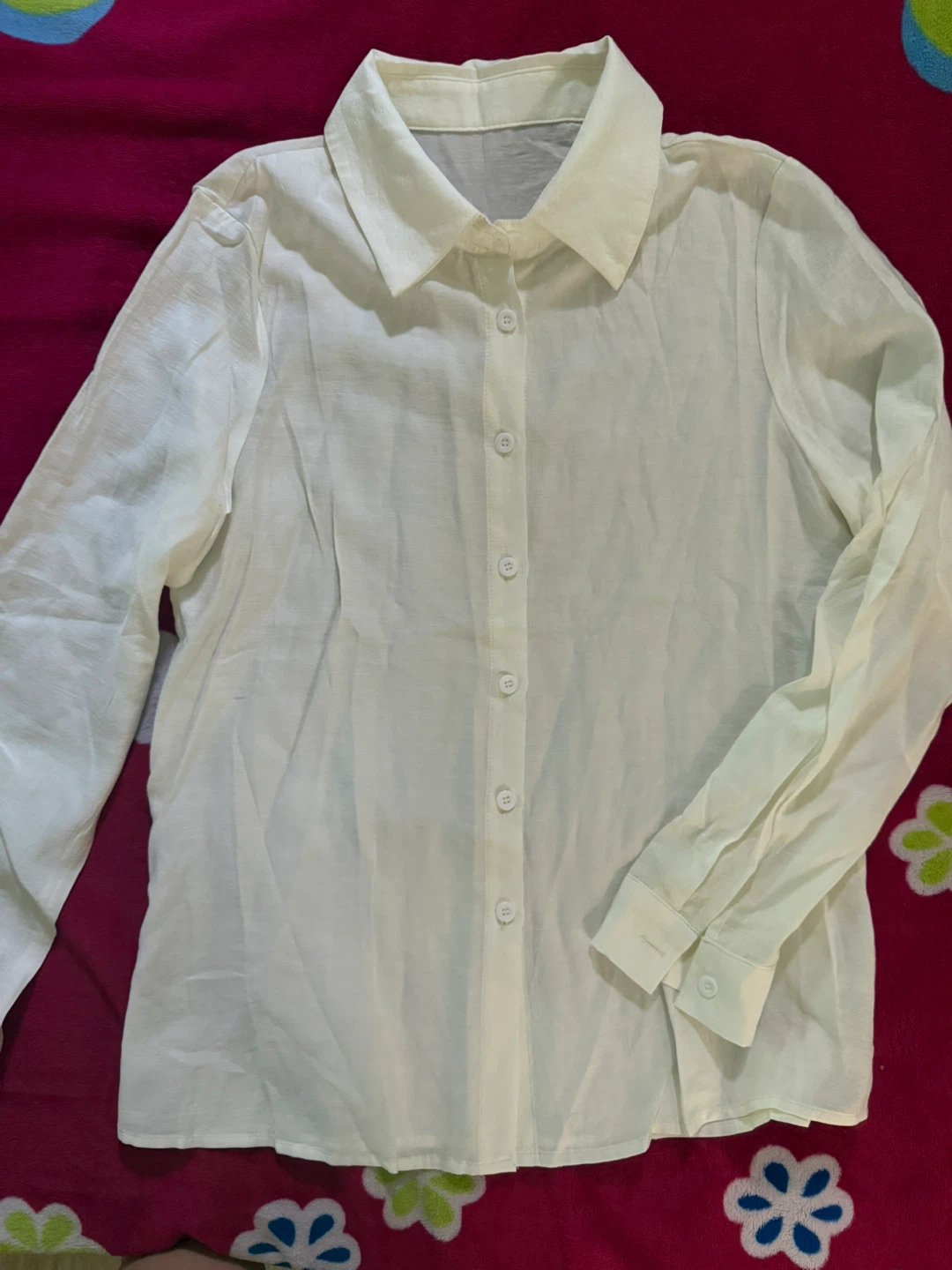 Elegant Long Sleeve Collared Blouse - Apricot - photo 3