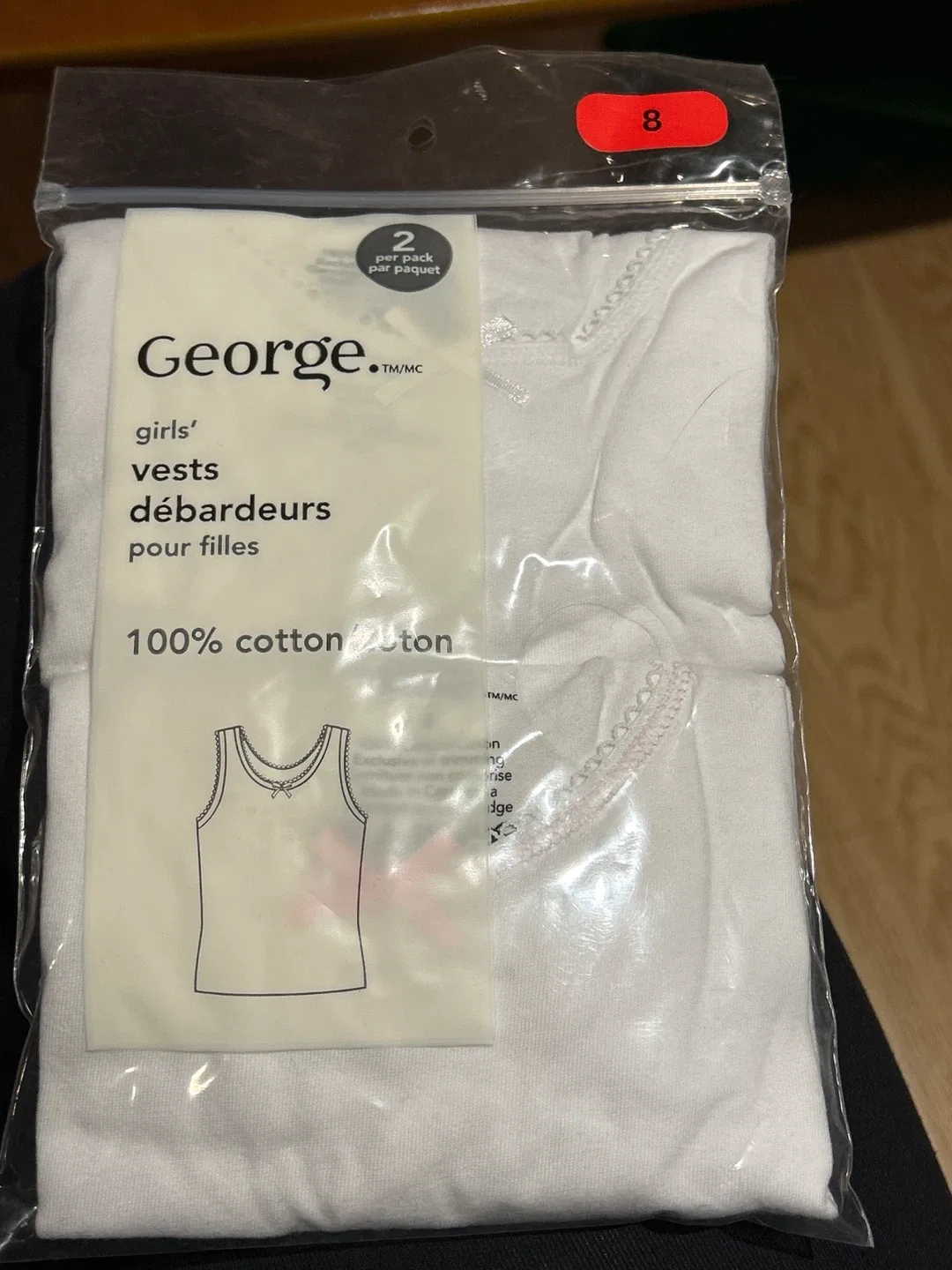 Girls' Undershirts- Size 8 - New in Package