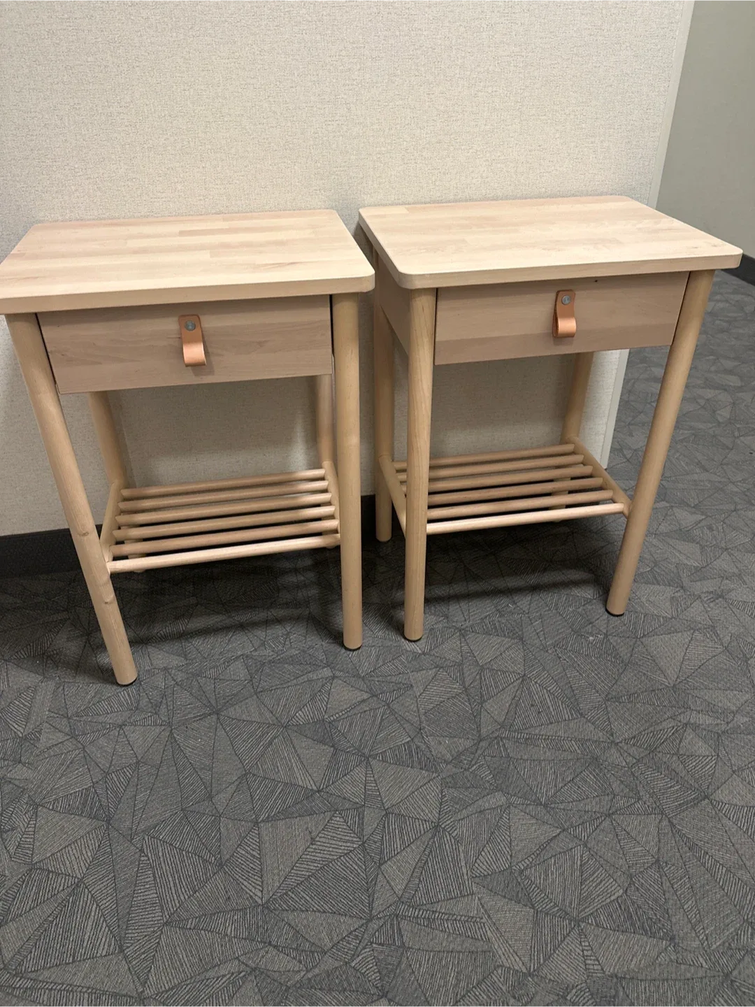2 IKEA Bjorksas Birch Nightstands