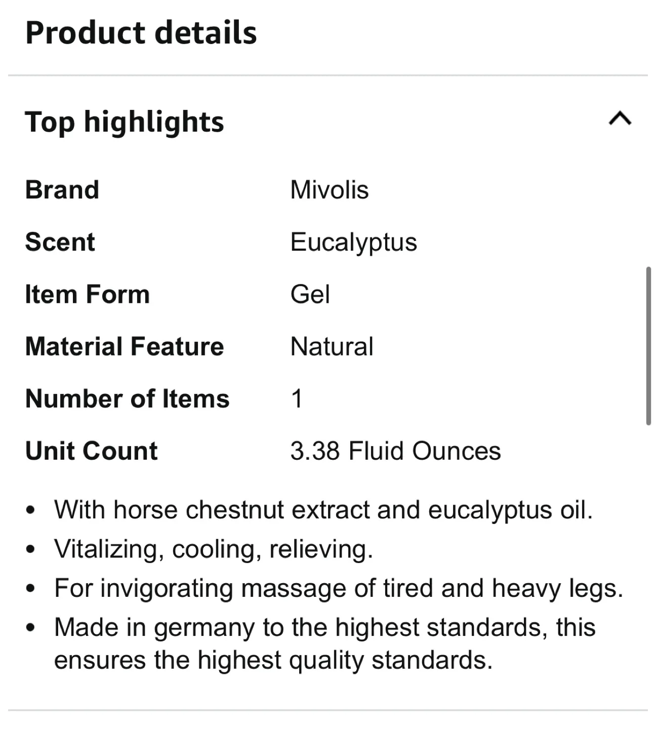 Mivolis Venen Gel with Horse Chestnut Extract, 100ml image indicator(5)