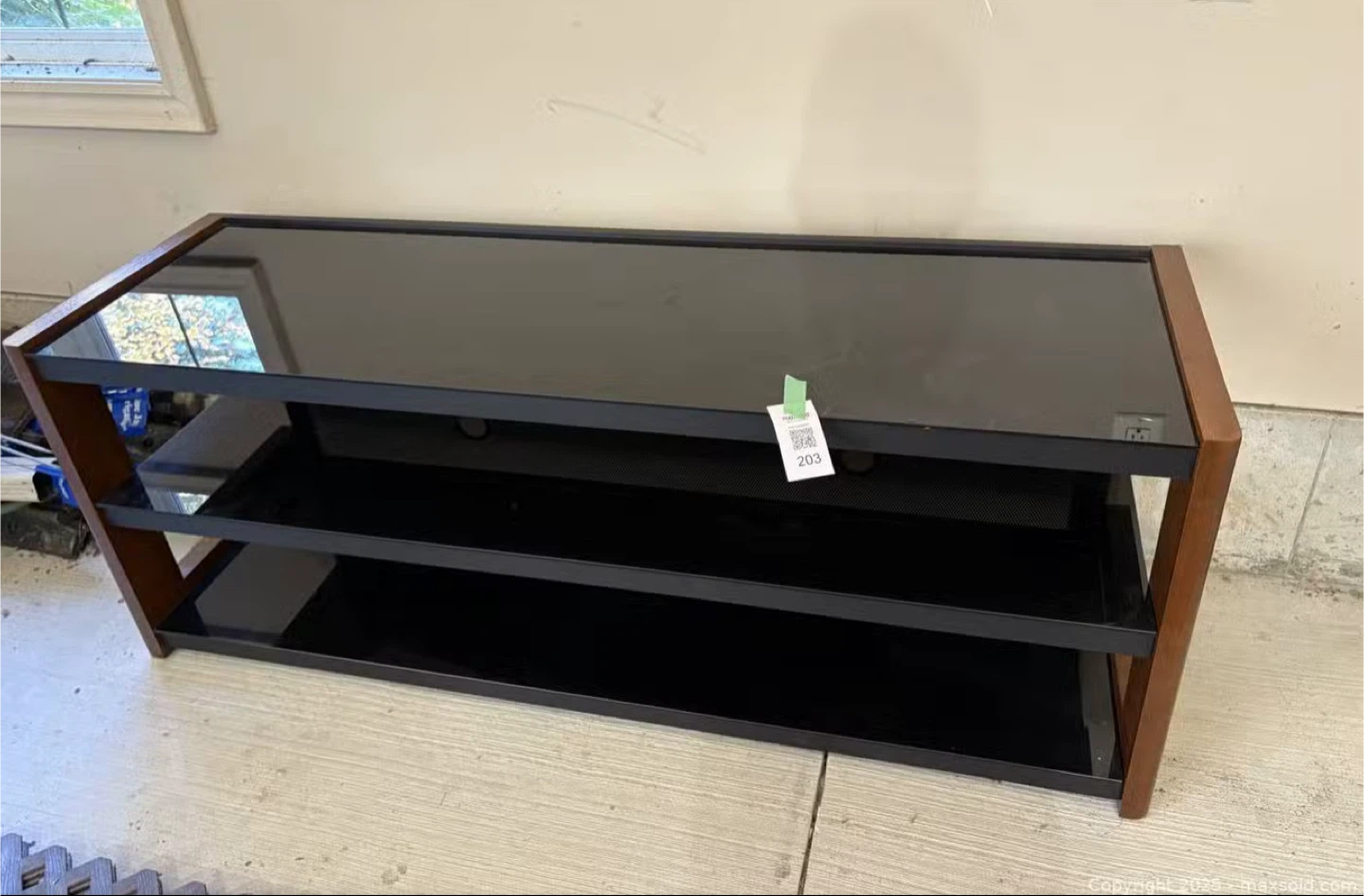 Modern Black Glass TV Stand - photo 2