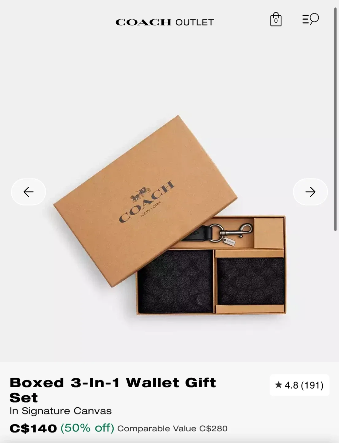Coach Boxed 3-In-1 Wallet Gift Set - New image indicator(2)