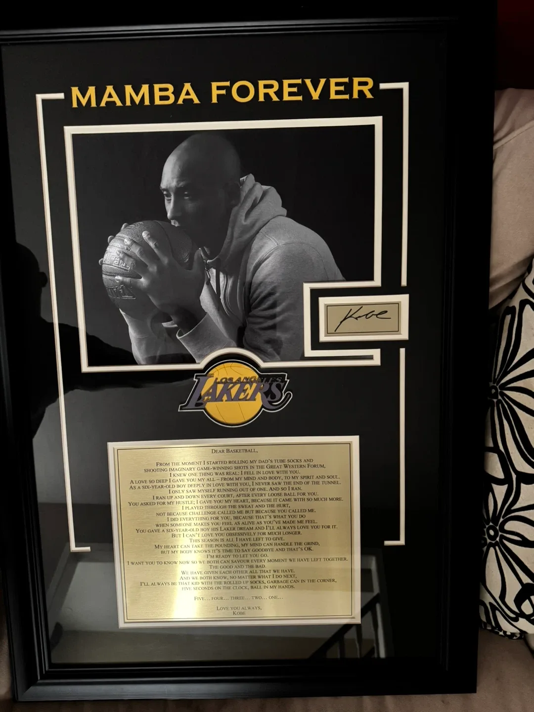 Kobe Bryant 'Mamba Forever' Framed Picture