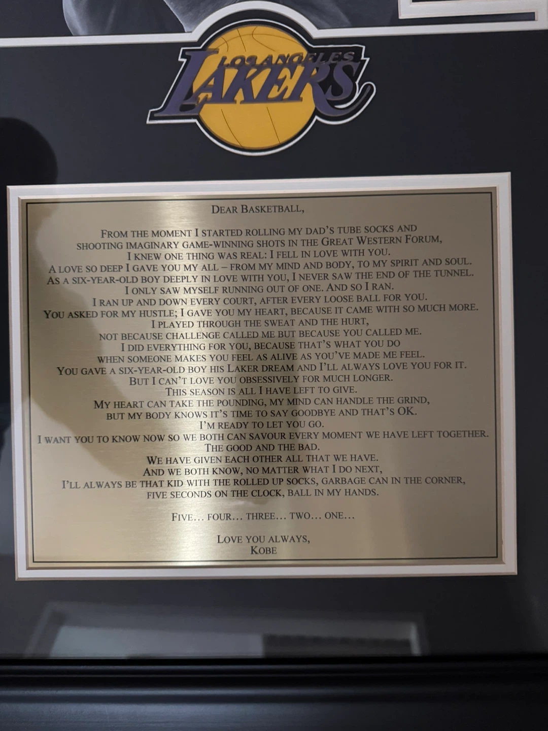 Kobe Bryant 'Mamba Forever' Framed Picture - photo 3