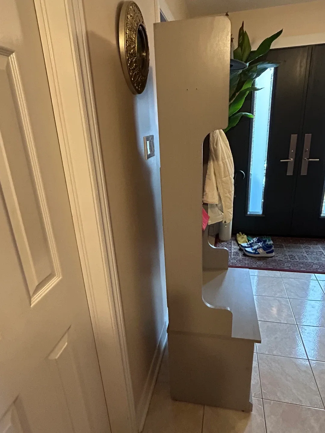 Grey Entryway Hall Tree with Bench image indicator(5)