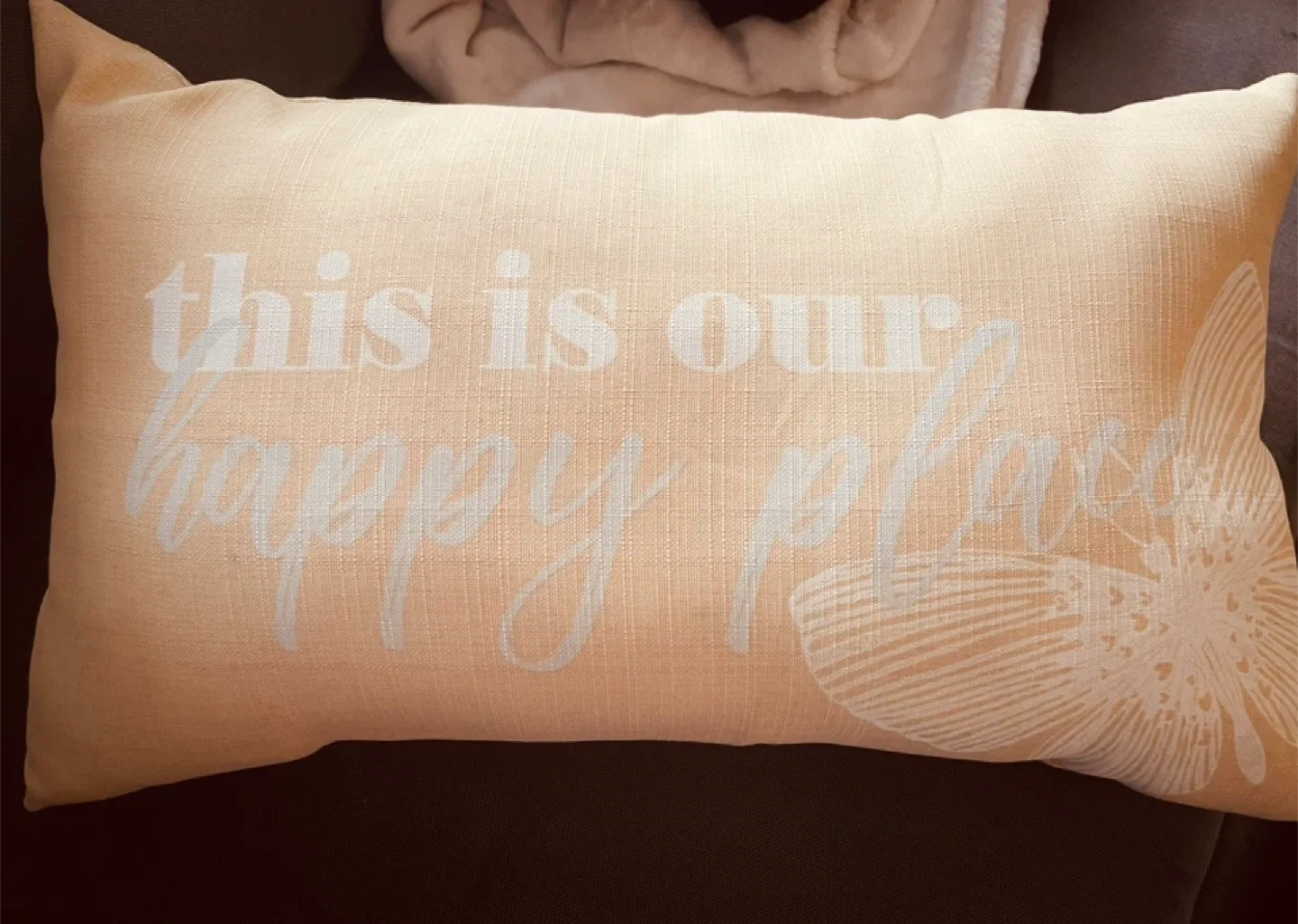 FREE - Throw Pillow - 'This is Our Happy Place'
