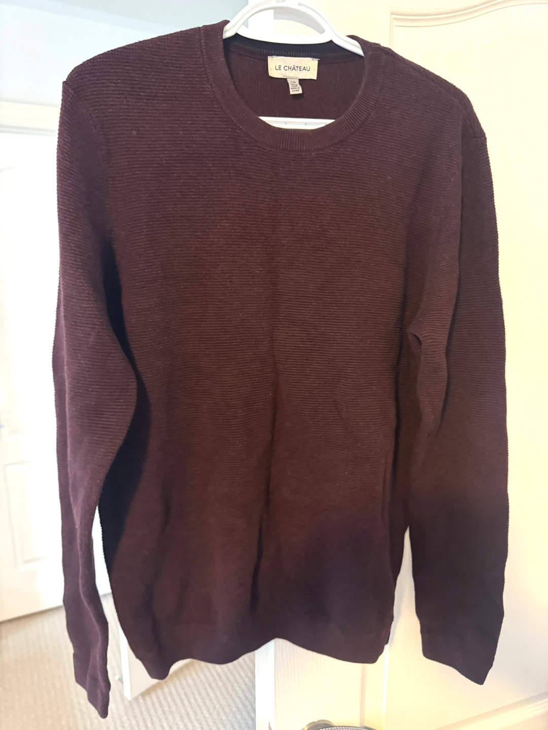 Le Chateau Burgundy Cotton Sweater - Size L - photo 2