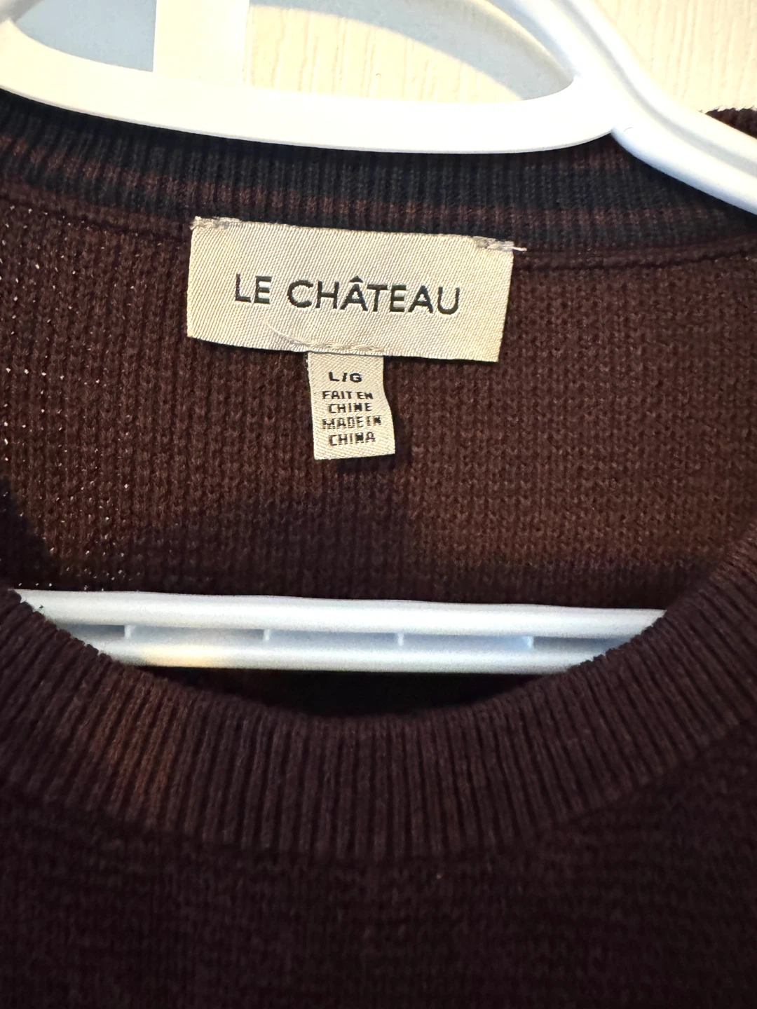 Le Chateau Burgundy Cotton Sweater - Size L