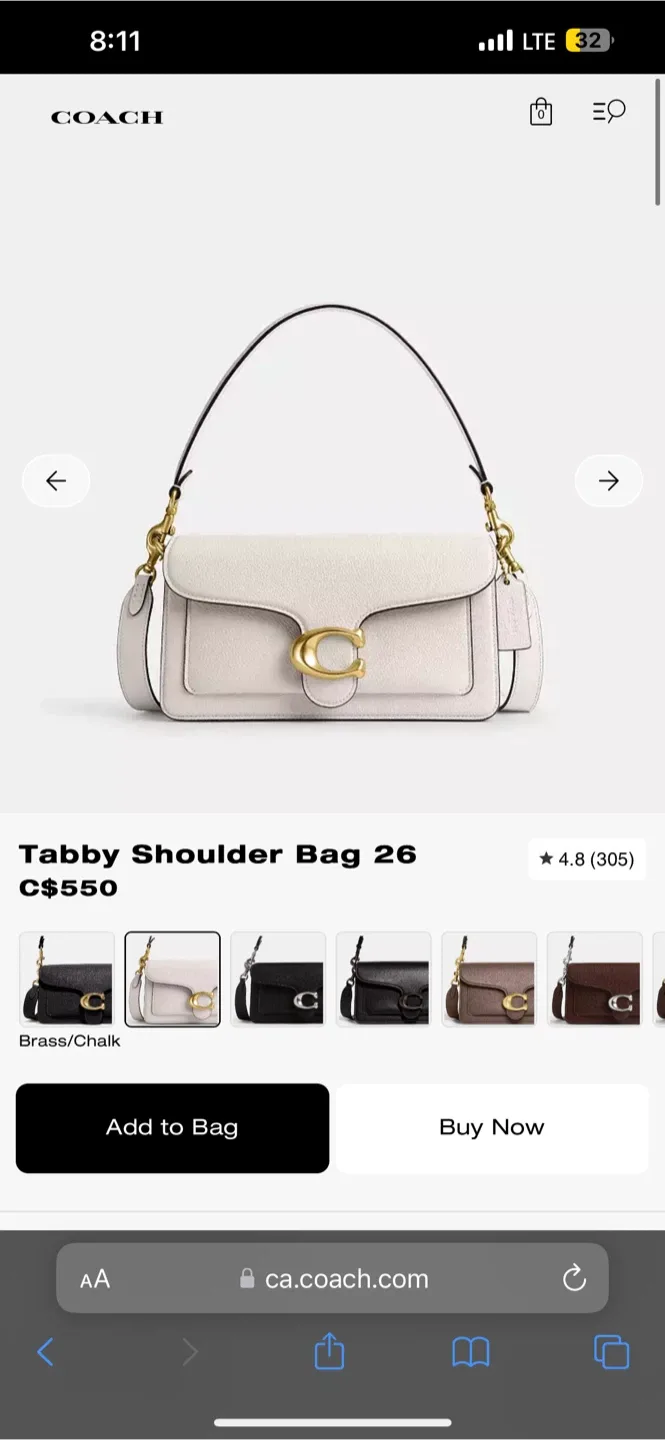 Coach Tabby Shoulder Bag 26 - Chalk image indicator(3)
