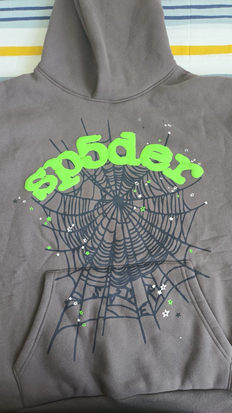 Sp5der Wait Web Hoodie slate grey and green- Size M - photo 2