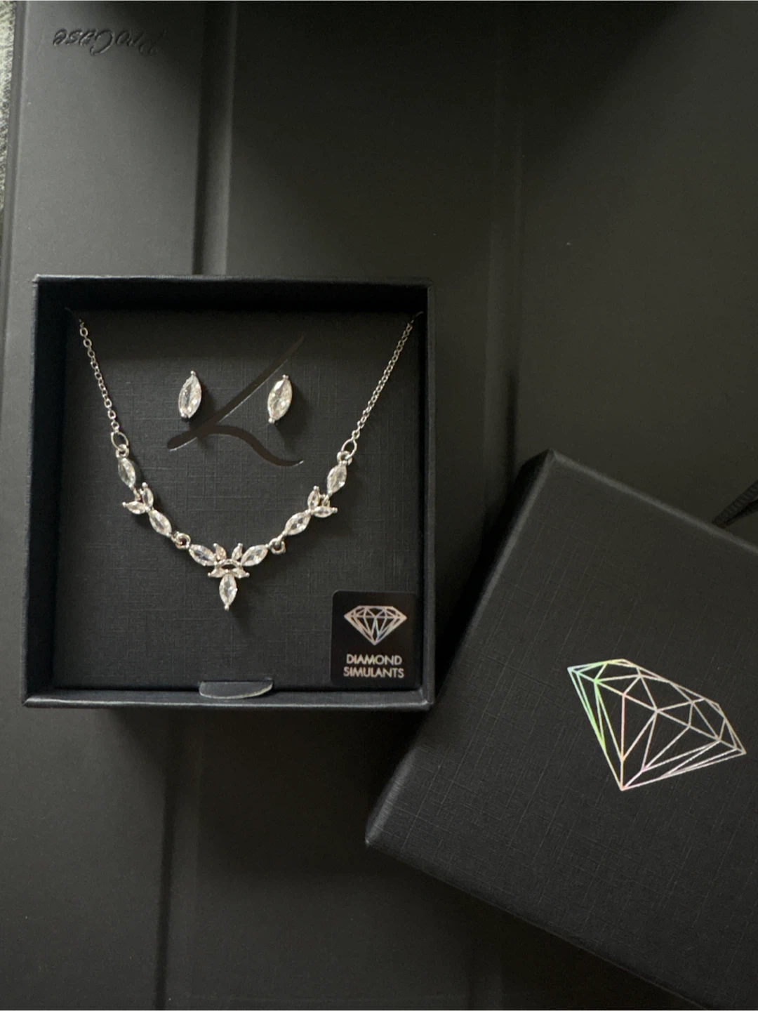 Diamond Simulants Necklace & Earrings Set