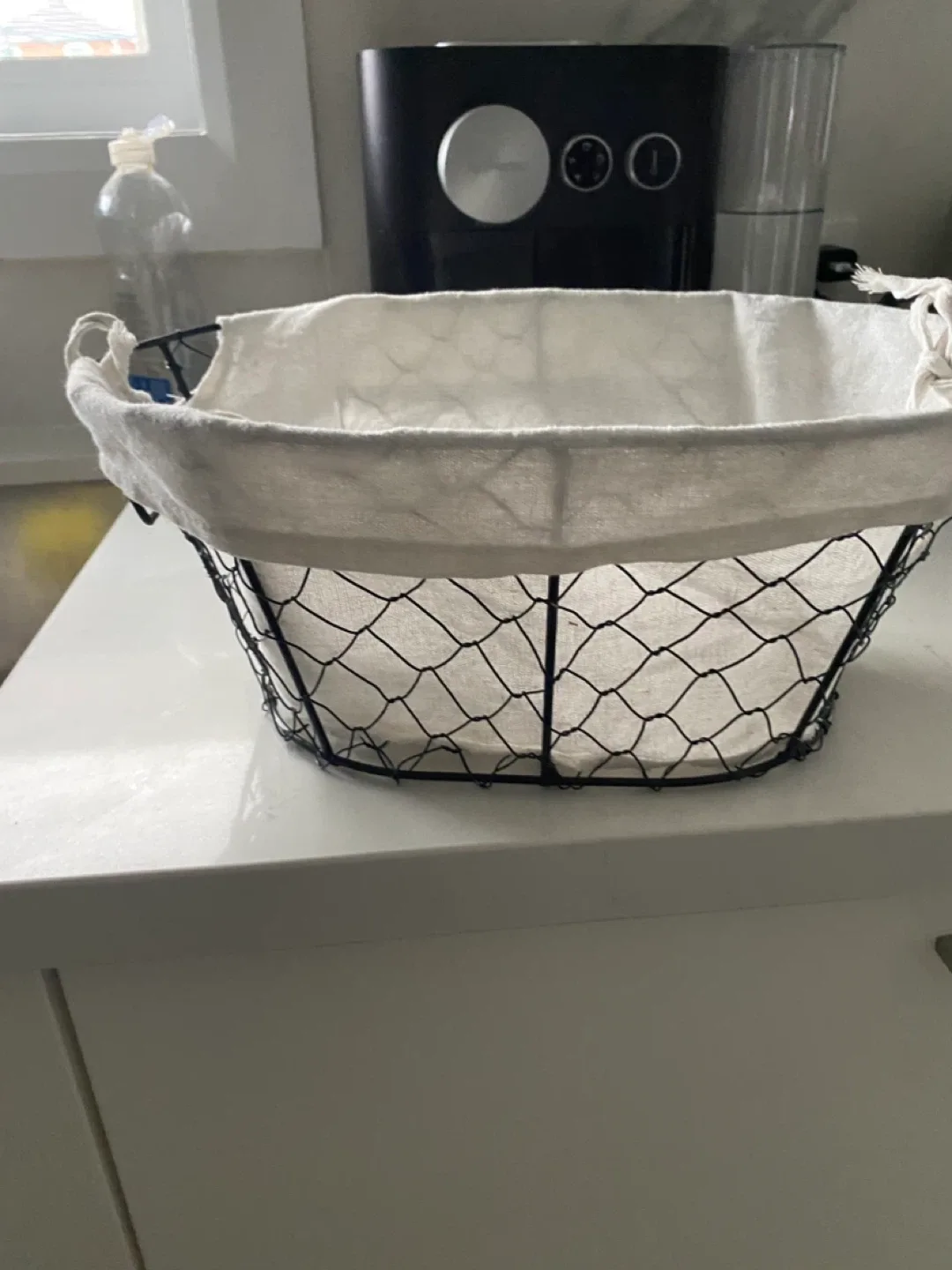 Wire Basket with Cloth Liner