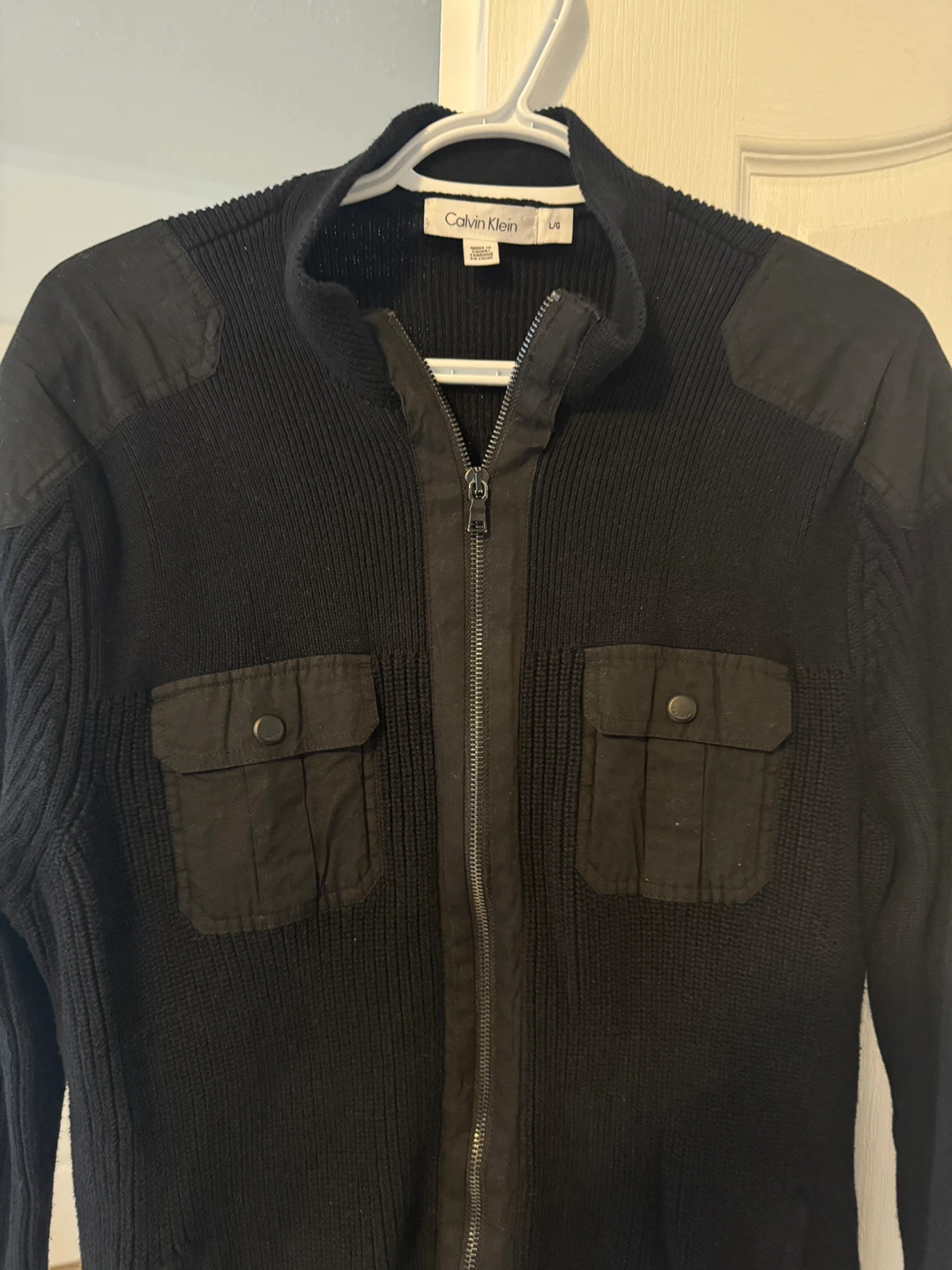 Calvin Klein Black Zip-Up Cardigan - Size L - photo 2