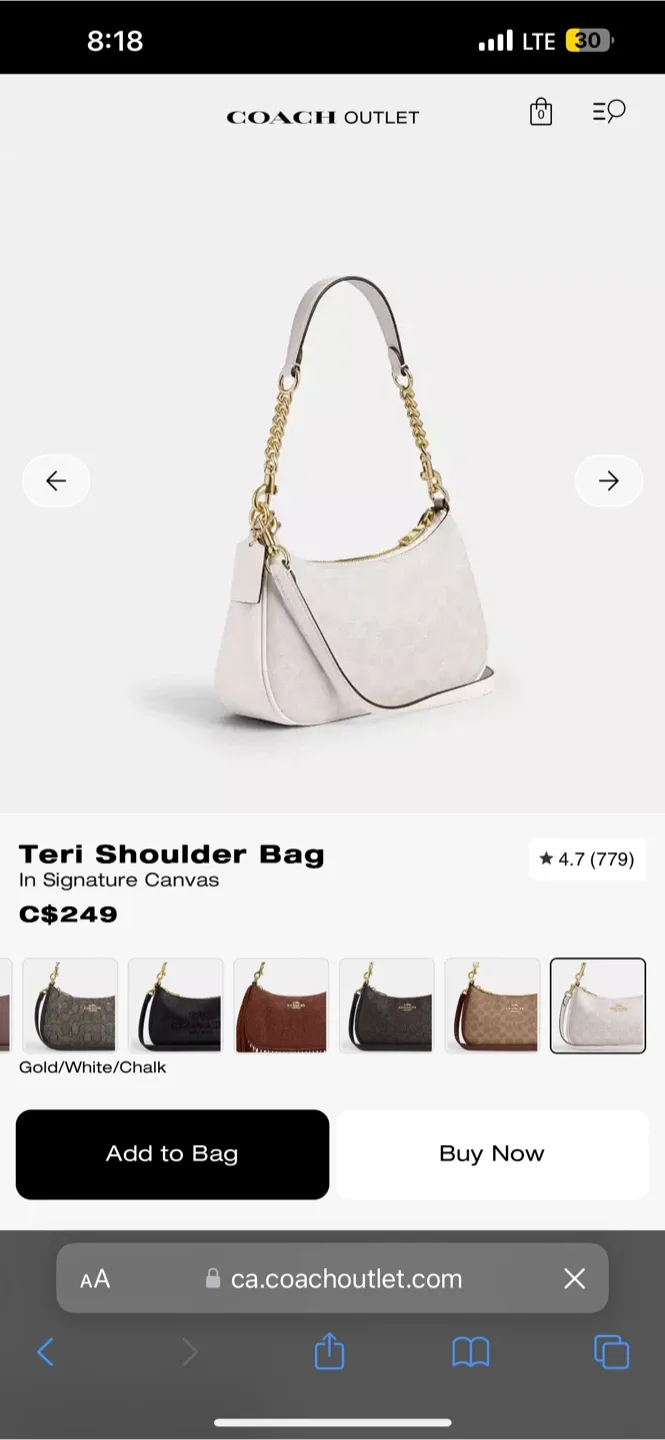 Coach Teri Shoulder Bag - Signature Canvas image indicator(3)