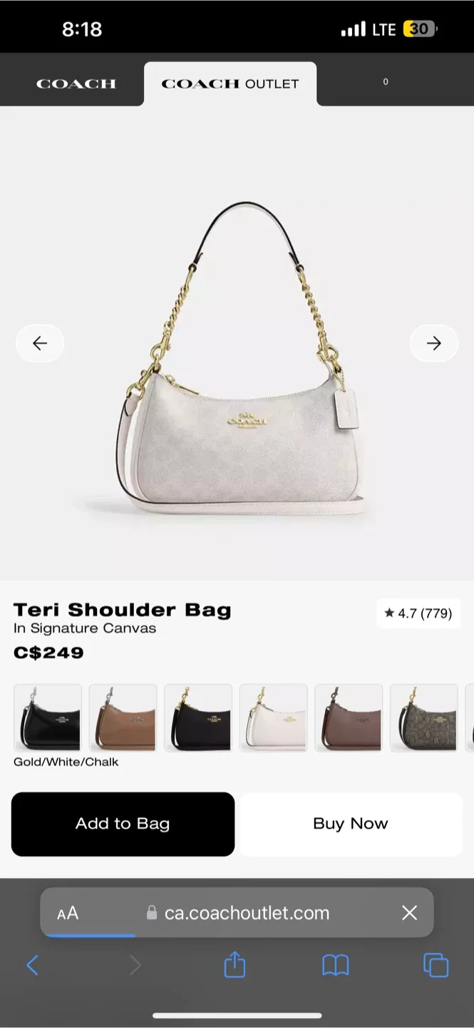 Coach Teri Shoulder Bag - Signature Canvas image indicator(2)