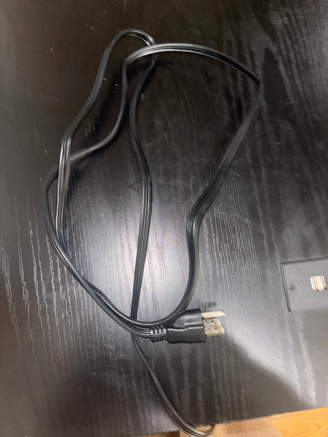 Black Desk with Built-in Power Outlet - photo 3