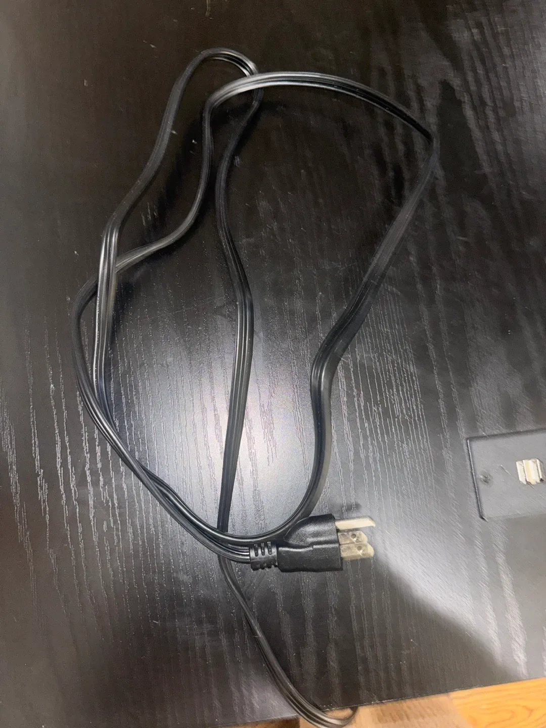 Black Desk with Built-in Power Outlet image indicator(3)