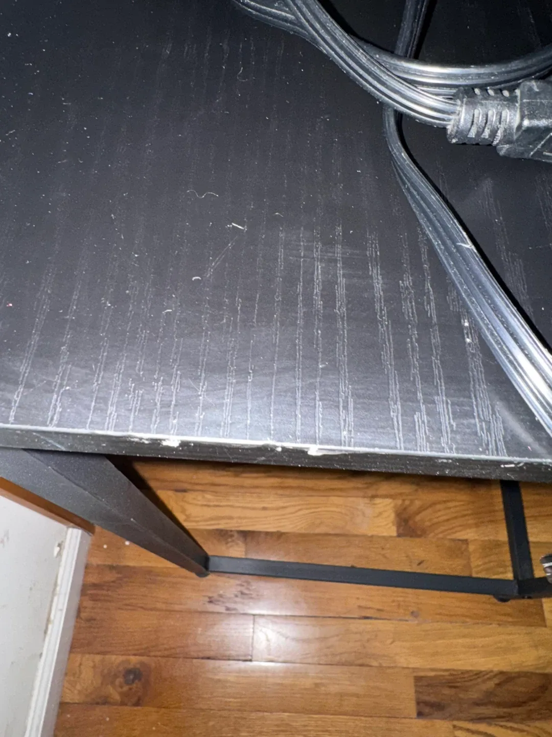 Black Desk with Built-in Power Outlet image indicator(5)