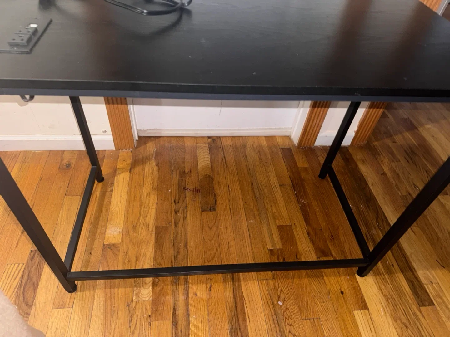 Black Desk with Built-in Power Outlet image indicator(7)