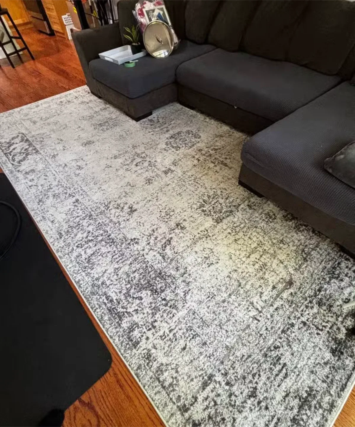 Grey and White Area Rug 9*12