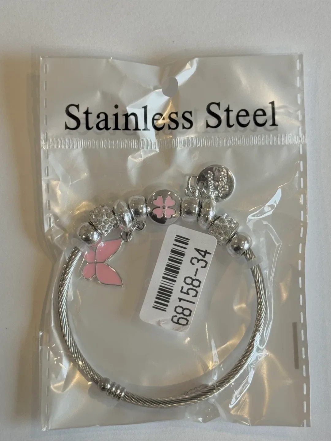 Stainless Steel Charm Bracelet - New in Package!
