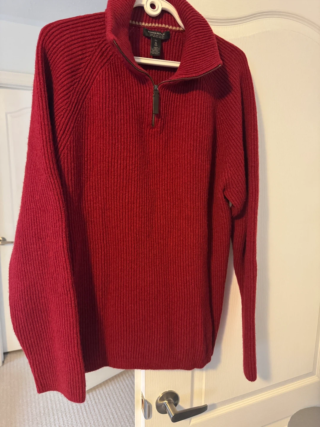 Banana Republic Red 1/4 Zip Sweater - XL