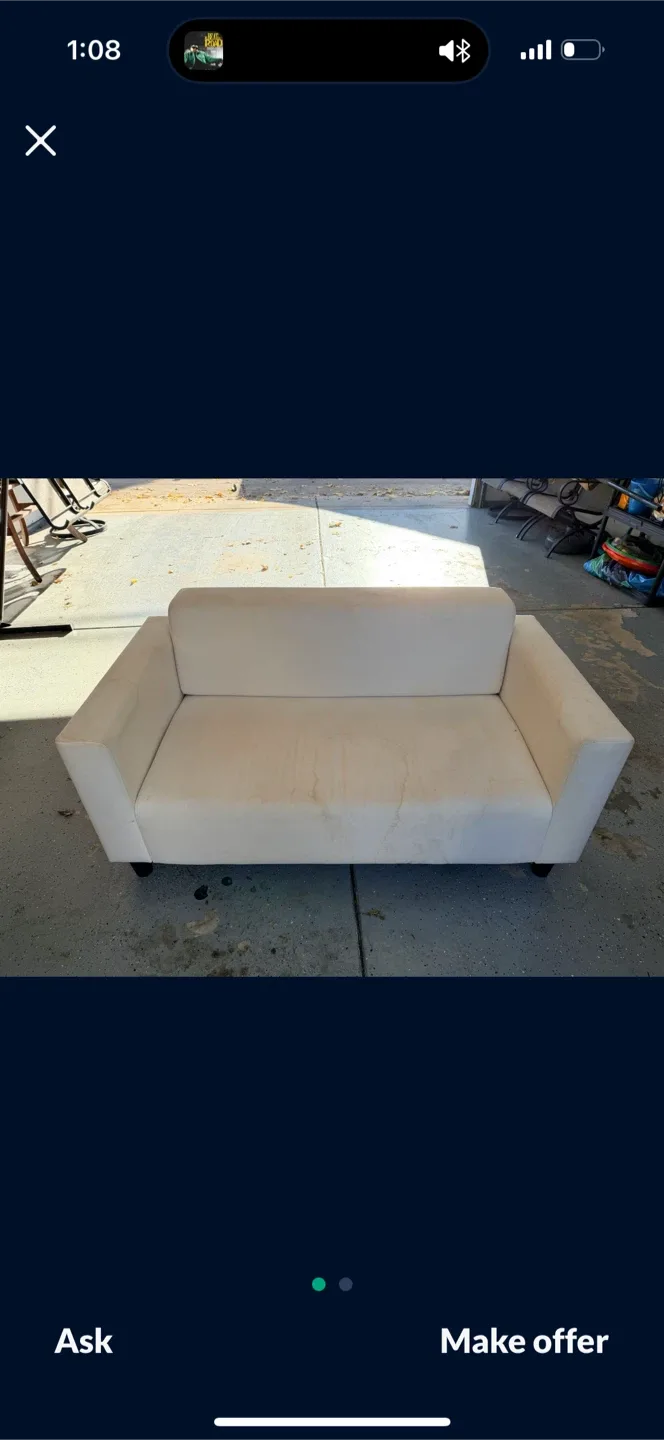 Small couch needs cleaning . Good condition image indicator(2)