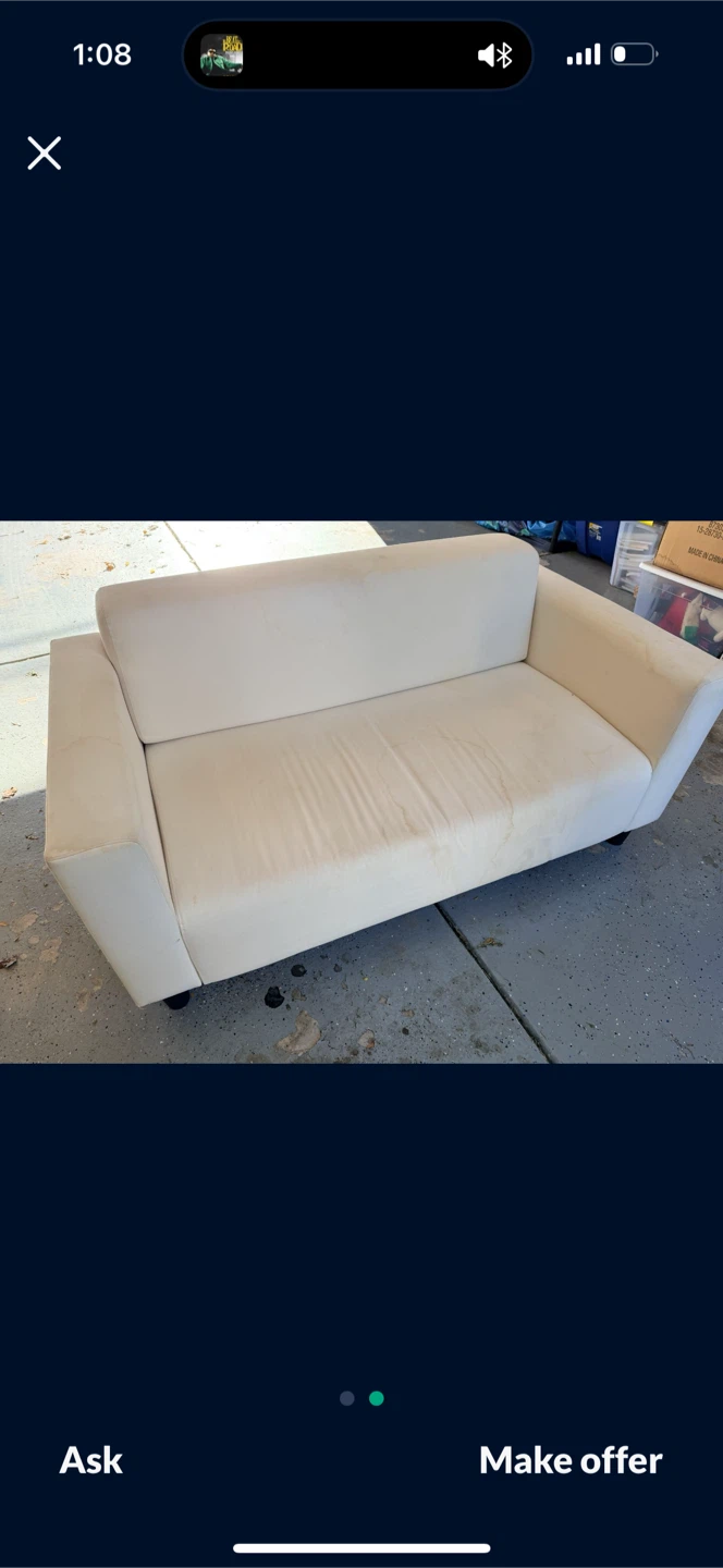 Small couch needs cleaning . Good condition.$20 firm