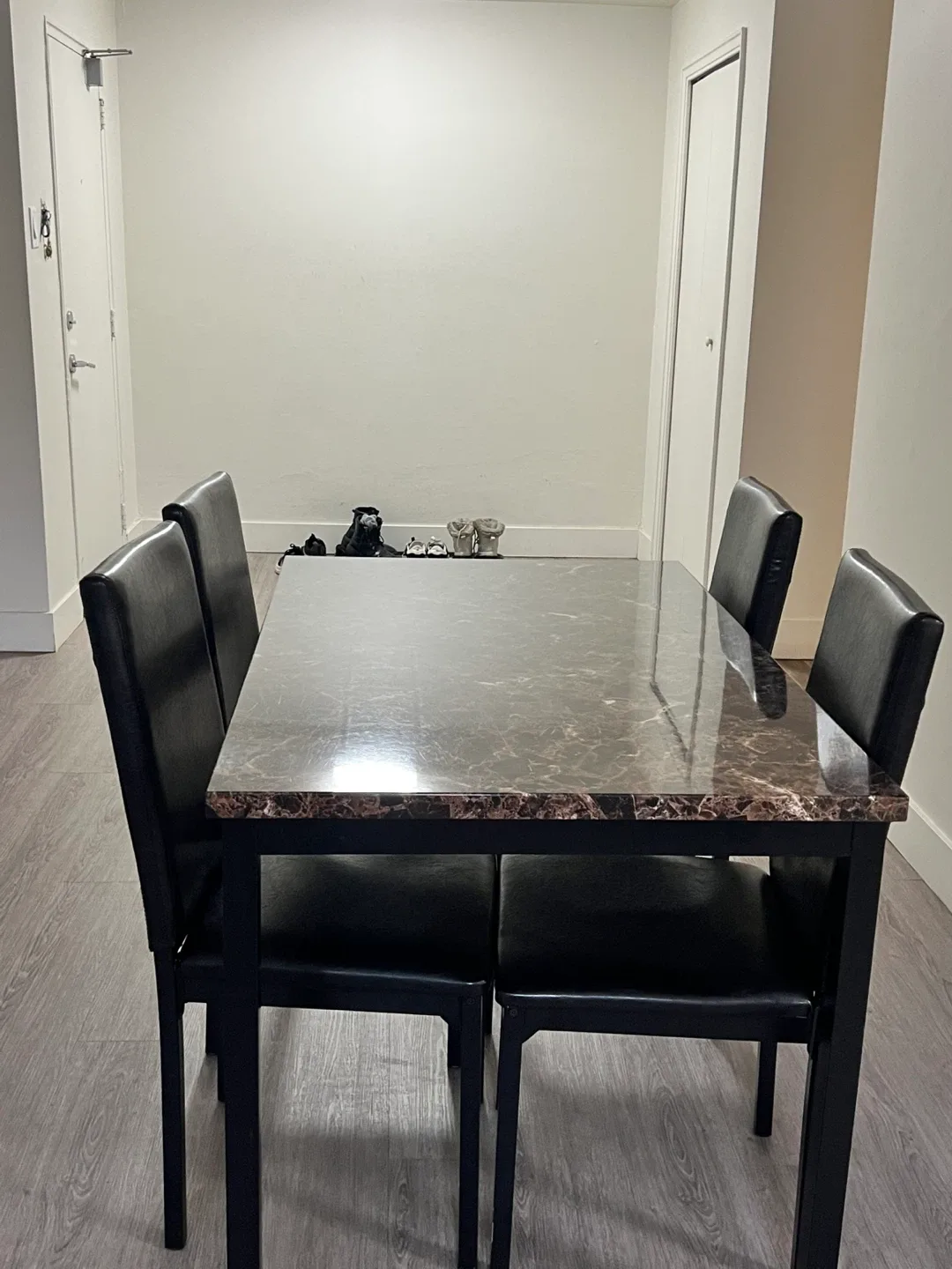 Dining Table with 4 Chairs - Black