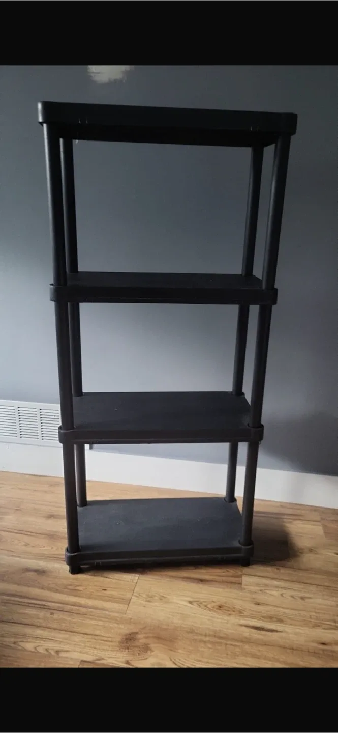 Black 4-Tier Plastic Shelf