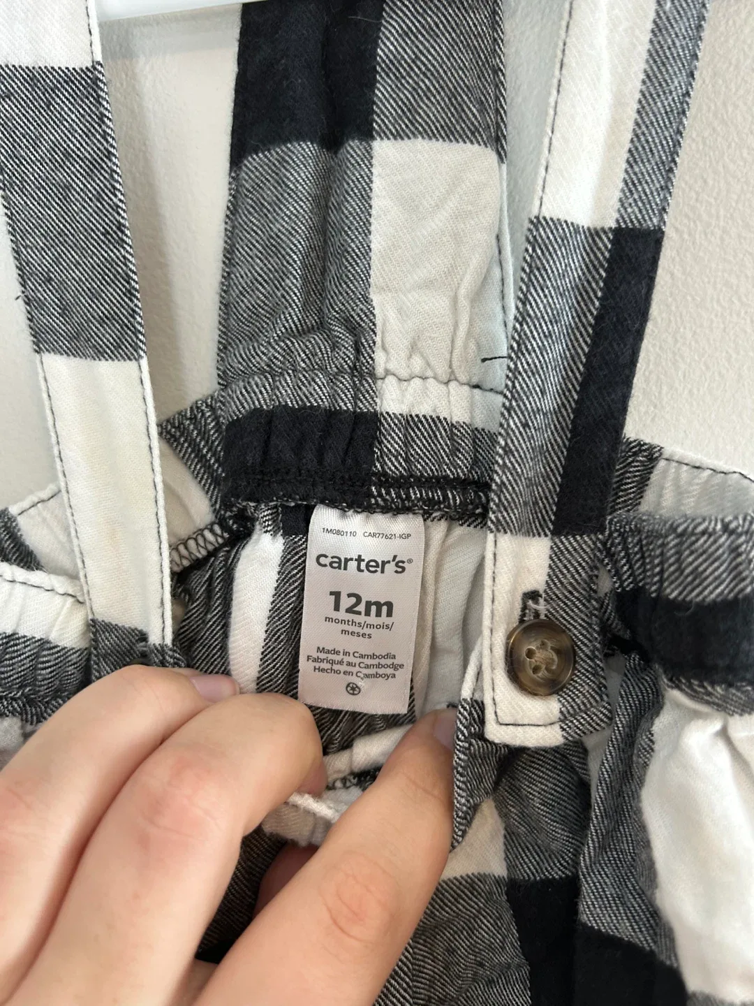 Carter's 12M Plaid overalls image indicator(2)