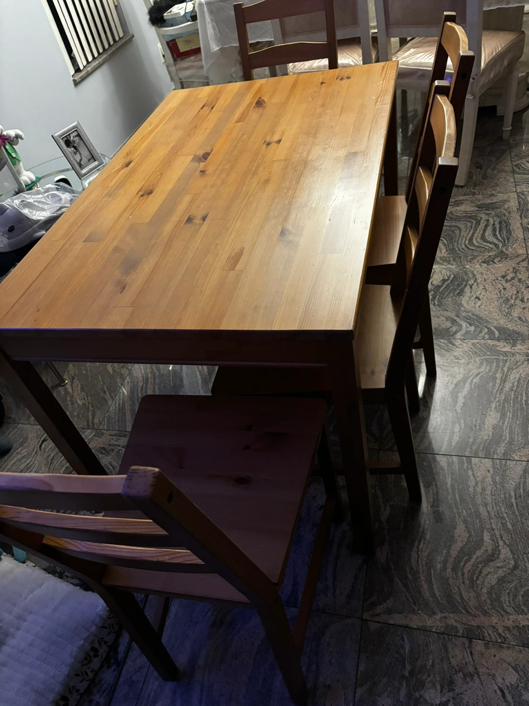 Wooden Dining Table with 4 Chairs - photo 2
