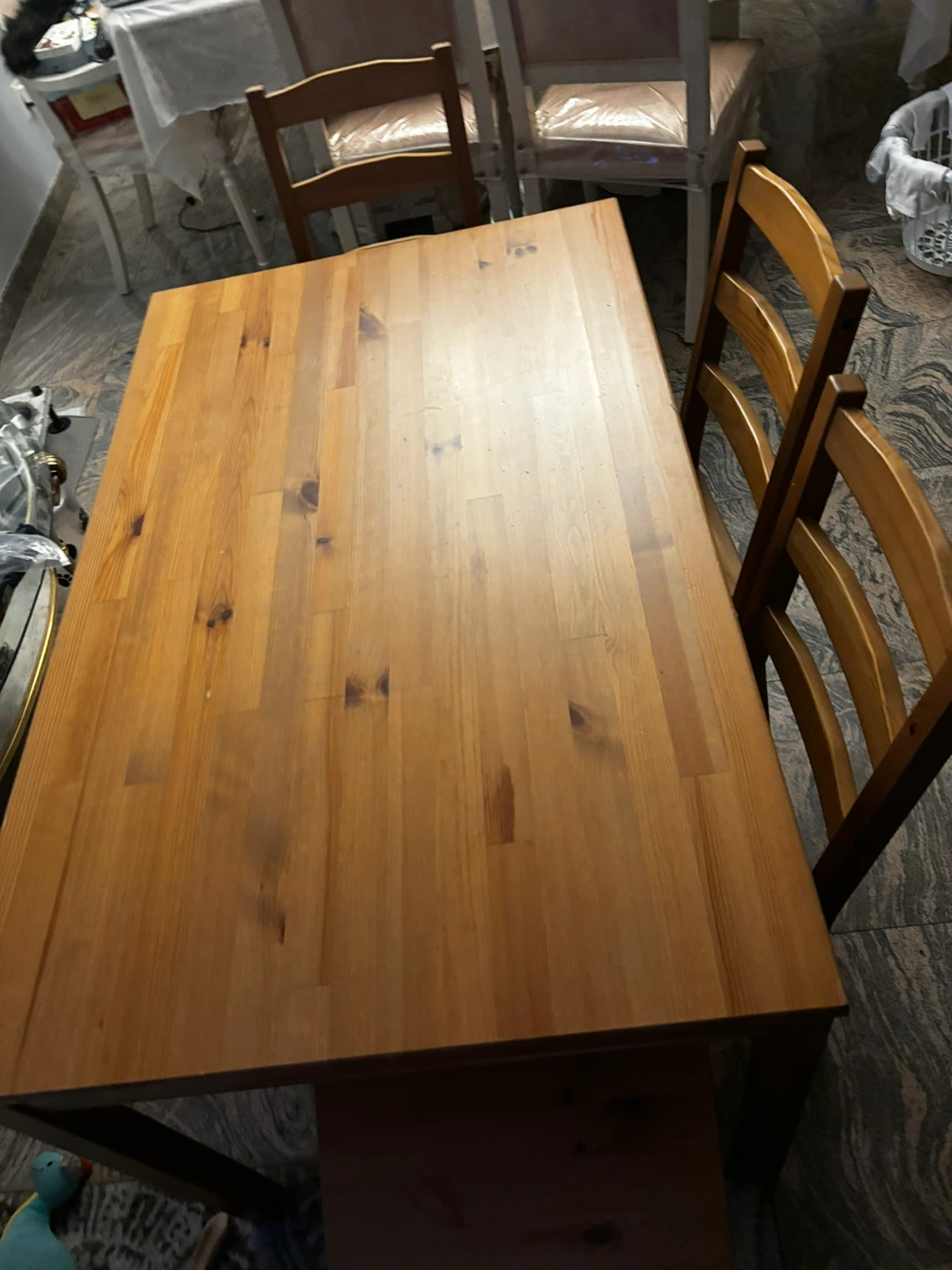 Wooden Dining Table with 4 Chairs