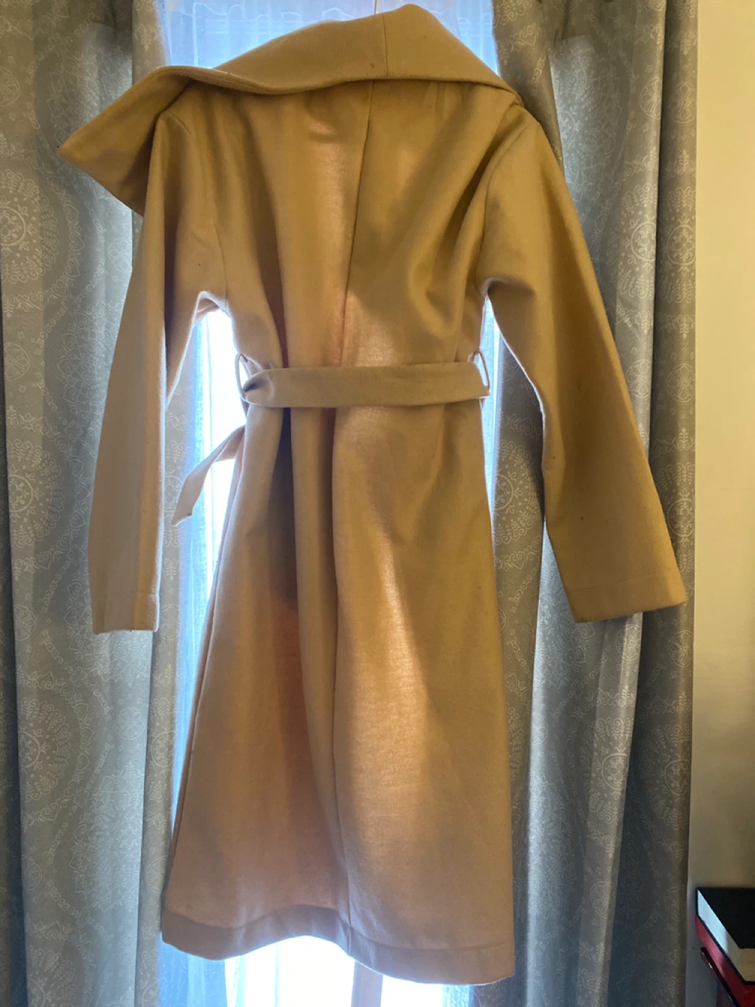 Ladies polyester Wrap Belted Coat - Khaki, XL - photo 4