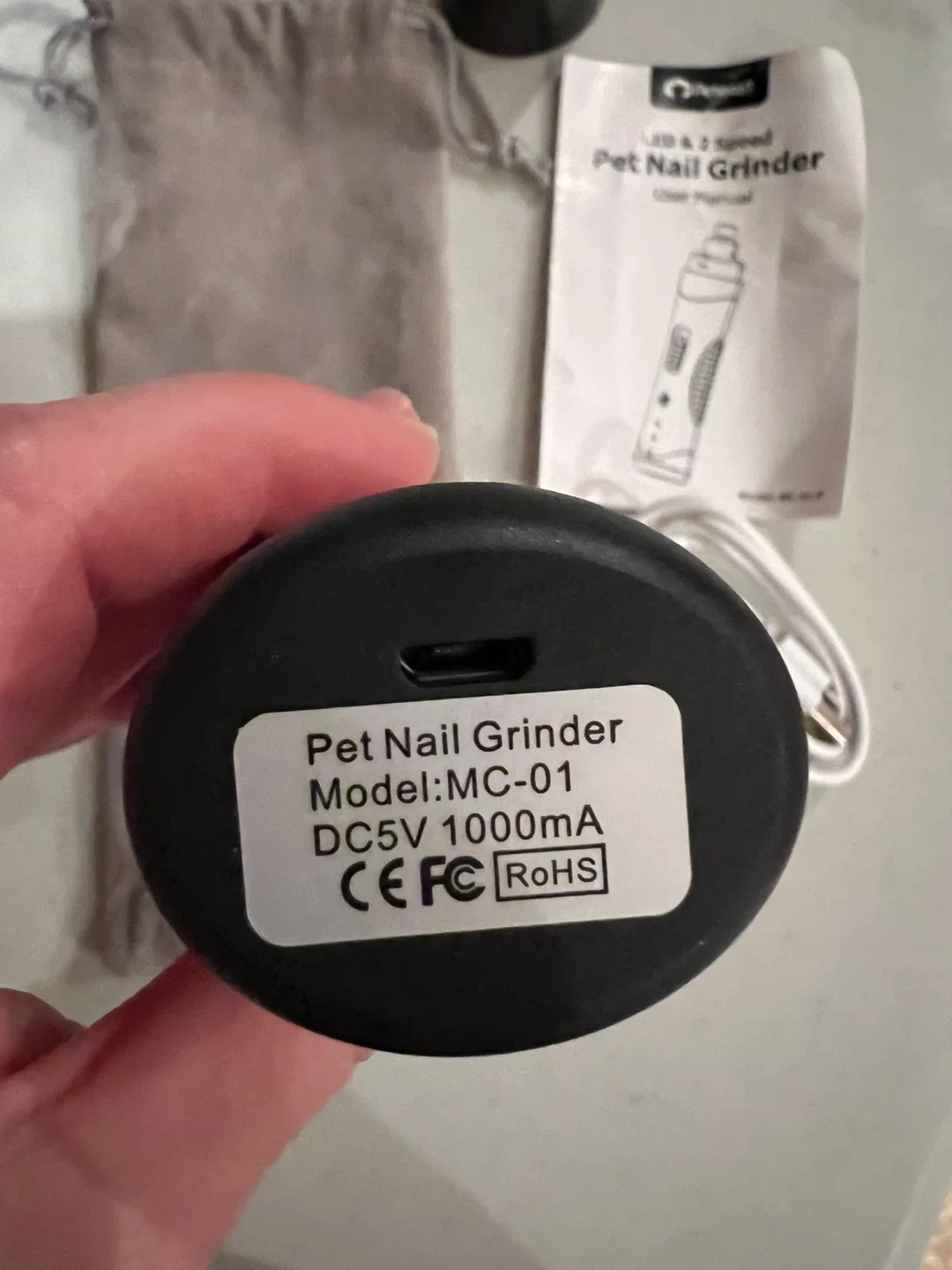 Peteast LED 2-Speed Pet Nail Grinder MC-01/P image indicator(2)