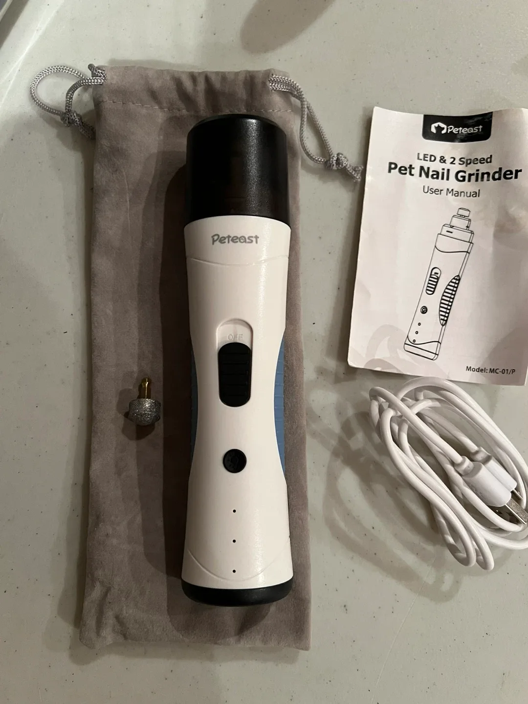 Peteast LED 2-Speed Pet Nail Grinder MC-01/P image indicator(4)