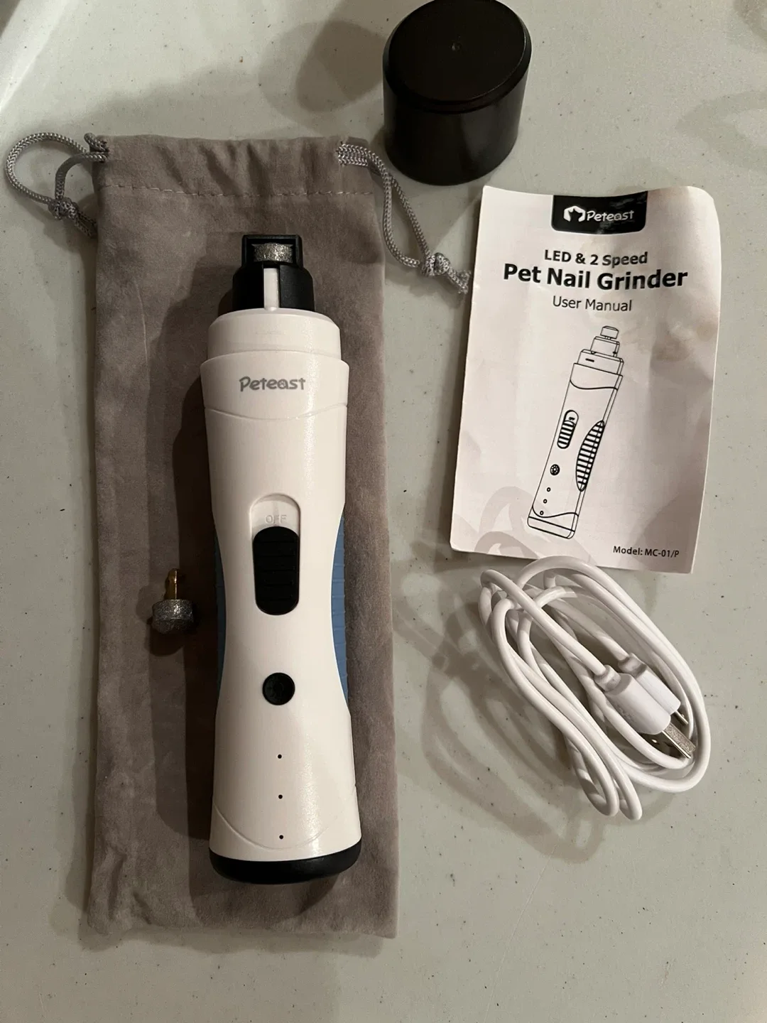 Peteast LED 2-Speed Pet Nail Grinder MC-01/P image indicator(5)