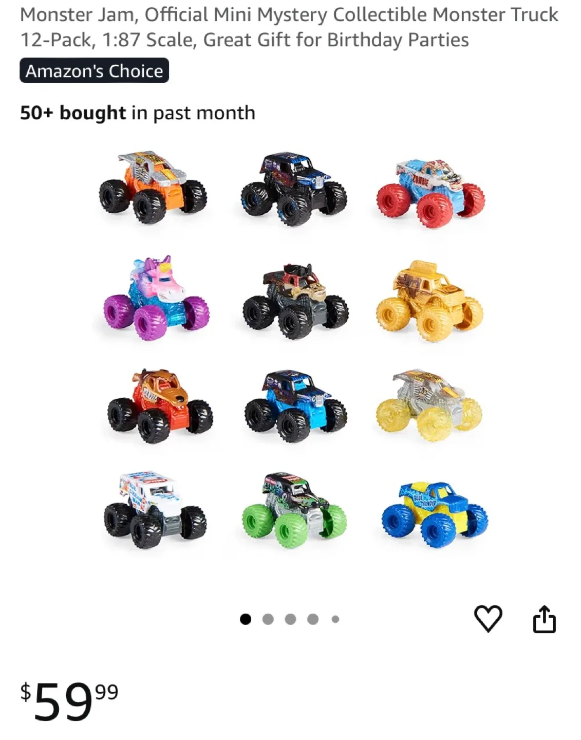 New Monster Jam, Mini Mystery Collectible Monster Trucks 12-Pack